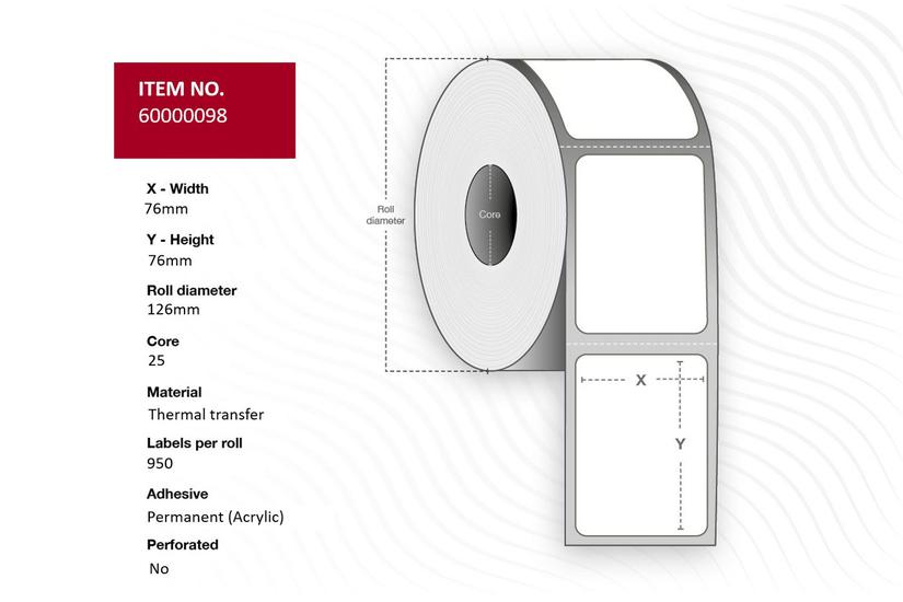 Capture Label 76x76 - Etiketter - Core 25 - Hvid