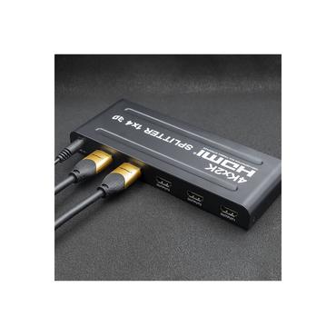 Qoltec - video-/audiosplitter - aktiv, h&oslash;j stabilitet - 4 porte