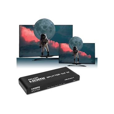 Qoltec - video-/audiosplitter - aktiv, h&oslash;j stabilitet - 4 porte
