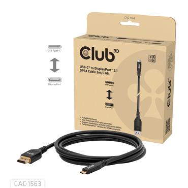 CLUB3D CAC-1563 videokabel adapter 2 m USB Type-C DisplayPort Sort
