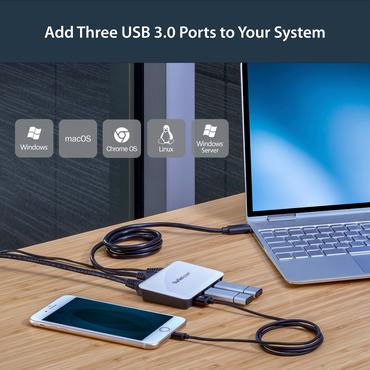 StarTech.com USB 3.0 to Gigabit Ethernet NIC Network Adapter with 3 Port Hub