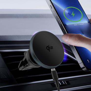 4smarts Qi2 Kfz Ladepuck. grau