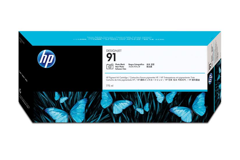 HP 91 - foto-svart - original - DesignJet - bl&auml;ckpatron