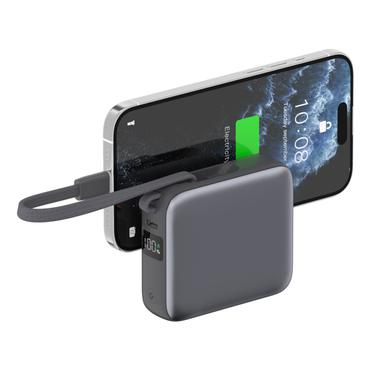 4Smarts Pocket Powerbank with Dual USB-C Cables 10000 mAh 22.5 W Ã¢ÂÂ Space Gray