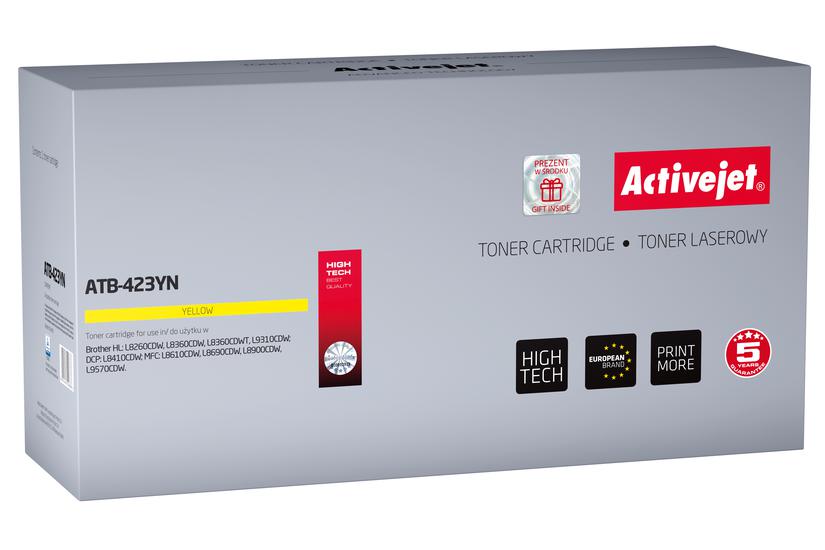 Activejet tonerkassette ATB-423YN (erstatning Brother TN-423Y; Supreme; 4000 sider; gul)