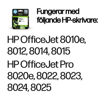 HP 912XL Original Ink-bl&aelig;kpatron med h&oslash;j kapacitet, sort