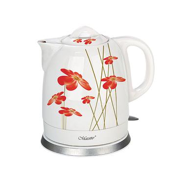 Feel Maestro MR-066-RED FLOWERS elkedel 1,5 L 1200 W R&oslash;d, Hvid