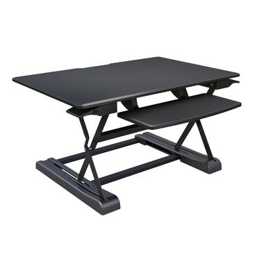 M Deskstand Workstation II - skrivbord för sittande/stående - rektangulär - svart