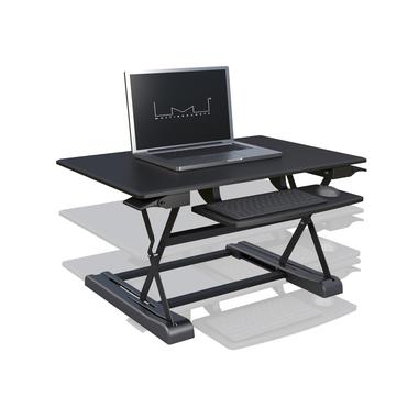 M Deskstand Workstation II - skrivbord för sittande/stående - rektangulär - svart