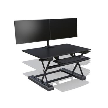 M Deskstand Workstation II - skrivbord för sittande/stående - rektangulär - svart