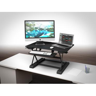 M Deskstand Workstation II - skrivbord för sittande/stående - rektangulär - svart