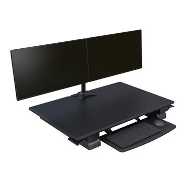 M Deskstand Workstation II - skrivbord för sittande/stående - rektangulär - svart