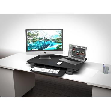 M Deskstand Workstation II - skrivbord för sittande/stående - rektangulär - svart