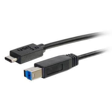 C2G 3m USB 3.1 Gen 1 USB Type C to USB B Cable M/M - USB C Cable Black - USB Type-C kabel - USB Type B til 24 pin USB-C - 3 m