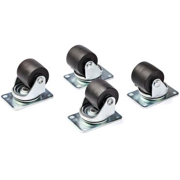 StarTech.com Heavy Duty Casters for Server Racks/Cabinets, Set of 4 Universal M6 2-inch Swivel Caster Kit, 45x75mm Pattern, Replacement Caster Wheels for 4 Post Racks, Steel/Plastic - 4-Pack Rolling Caster Kit (RKCASTER2) - st&ouml;dhjulssats f&ouml;r rack