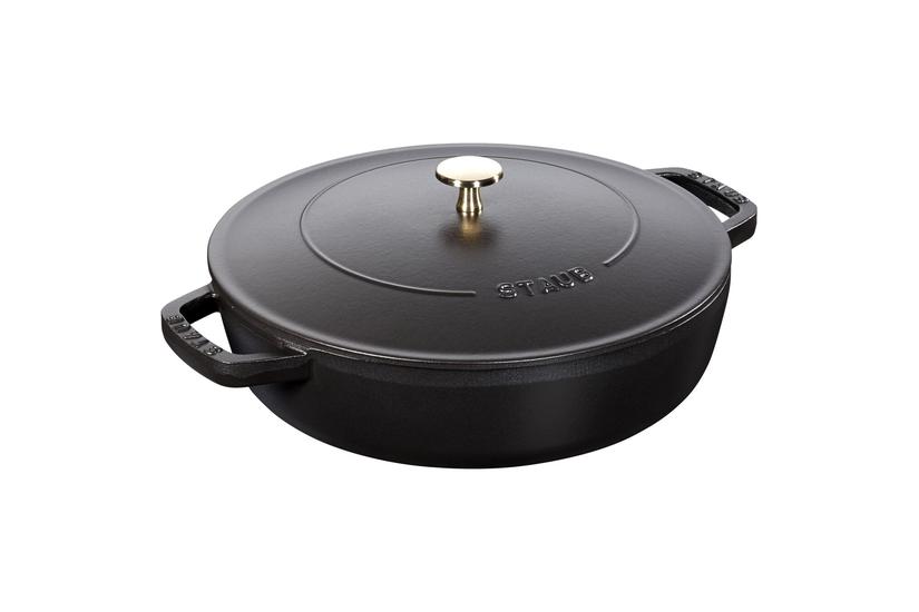 Gleboka patelnia do duszenia z pokrywka STAUB 40511-472-0 - czarna 28 cm