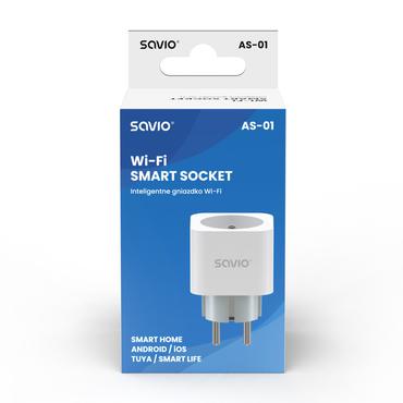 SAVIO WI-FI smart socket  16A  AS-01  White