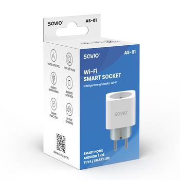 SAVIO WI-FI smart socket  16A  AS-01  White