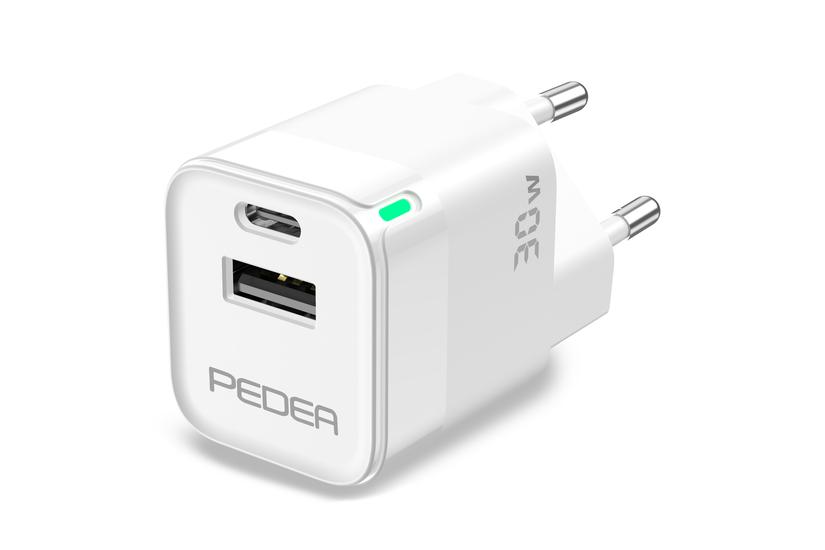 PEDEA Mini Schnelladegerät "Dual" 30W 1xC, 1xA, weiß (60040106)