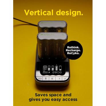 I ReCyko Pro Charger Dock kan du placere to opladere med i alt otte batterier.