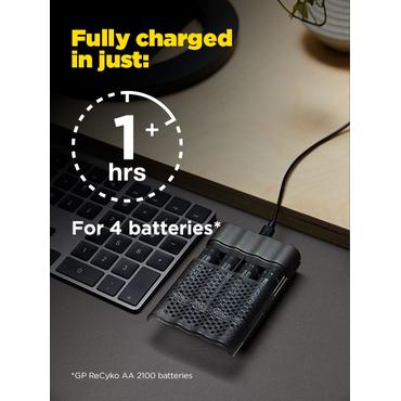 I ReCyko Pro Charger Dock kan du placere to opladere med i alt otte batterier.