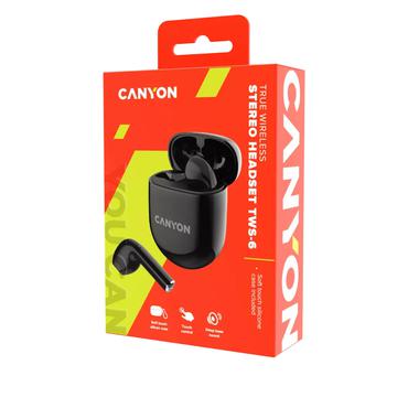 Canyon Bluetooth Headset TWS-6 Gaming Mode/BT 5.3 svart detaljhandel