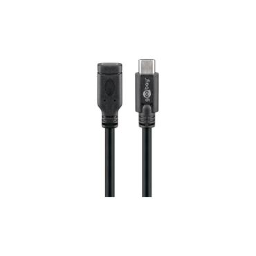 goobay - USB typ C-f&ouml;rl&auml;ngningskabel - 24 pin USB-C till 24 pin USB-C - 1 m