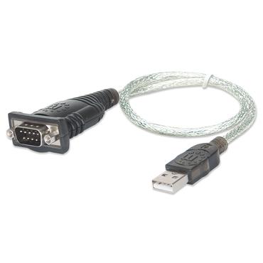Manhattan 205146 serielkabel Sort, Transparent 0,45 m USB Type-A D-Sub (DB-9)