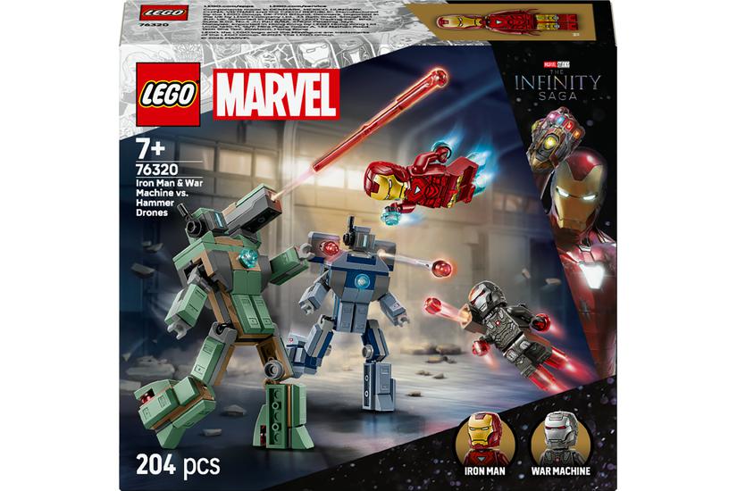 LEGO Marvel 76320 Iron Man i War Machine kontra drony Hammera