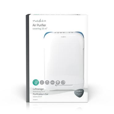 Nedis Air Purifier | Suitable for space up to: 25 m&sup2; | Clean Air Delivery Rate (CADR): 200 m&sup3;/h | Air quality indicator | White