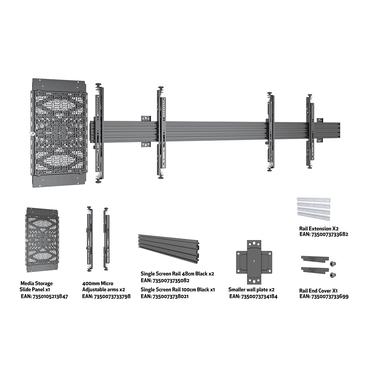 Multibrackets M MBW2U monteringssæt - for 2 LCD-displays / AV-system - sort