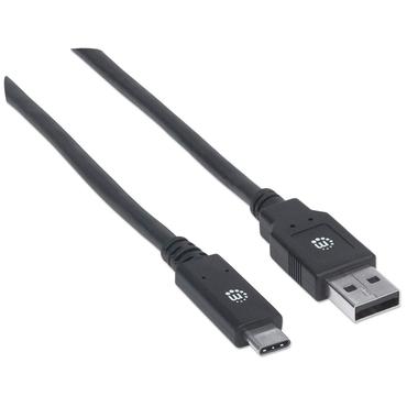 Manhattan 354974 USB-kabel USB 3.2 Gen 1 (3.1 Gen 1) 2 m USB C USB A Sort