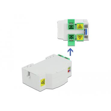 Delock Optical Fiber Connection Box for DIN Rail 4 x SC Simplex - kabelsamlingsboks