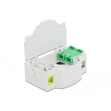 Delock Optical Fiber Connection Box for DIN Rail 4 x SC Simplex - kabelsamlingsboks