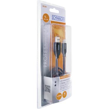 Schwaiger Professional - USB Type-C kabel - USB Type A till USB-C - 1 m