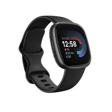 Fitbit Versa 4 - grafit - smart ur med bånd - sort