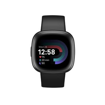 Fitbit Versa 4 - grafit - smart ur med bånd - sort
