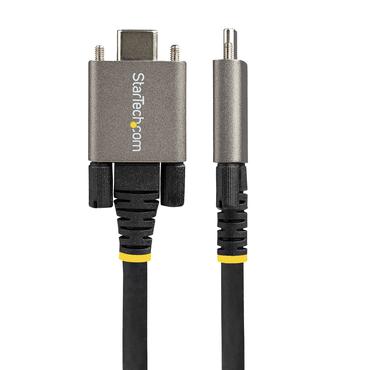 StarTech.com 50 cm sidoskruvl&aring;sande USB C-kabel 10&nbsp;Gbit/s - USB 3.1/3.2 Gen 2 Type-C kabel - 100W (5A) Power Delivery-laddning, DP alt-l&auml;ge - Dubbel skruvl&aring;sning - USB-C-kabel ladda/synkronisera - USB typ C-kabel - 24 pin USB-C till 24 pin USB-C - 50 cm