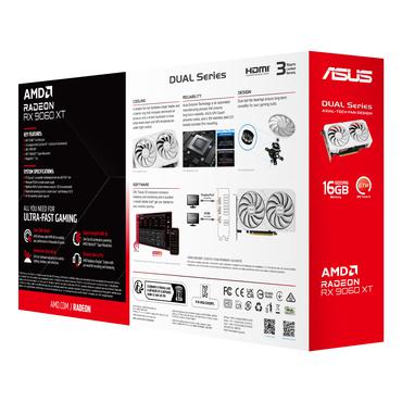 ASUS Dual -RX9060XT-16G-WHITE AMD Radeon RX 9060 XT 16 GB GDDR6