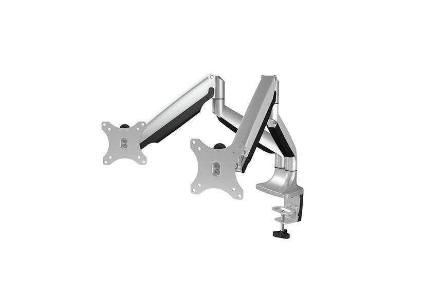 ICY BOX IB-MS504-T monteringssats - justerbar arm - f&ouml;r 2 monitorer - svart, silver