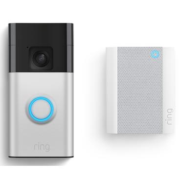Ring Battery Video Doorbell (Satin Nickel) + Chime (2nd Gen)