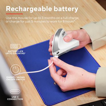 Trust Bayo II - vertikal mus - 2.4 GHz - vit