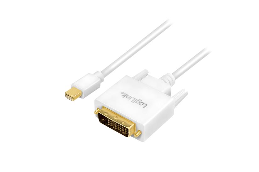 LogiLink CV0138 videokabel adapter 3 m Mini DisplayPort DVI Hvid