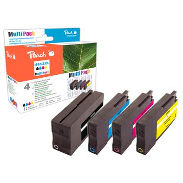 Peach PI300-728 bl&aelig;kpatron 4 stk Kompatibel H&oslash;jt (XL) udbytte Sort, Bl&aring;, Magenta, Gul