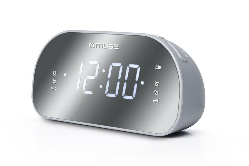 Muse M-170CMR radio Ur Digital Spejl, Hvid