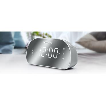 Muse M-170CMR radio Ur Digital Spejl, Hvid