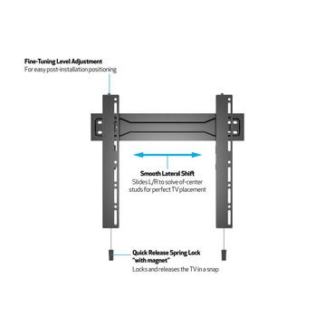 Multibrackets M VESA Wallmount Super Slim Fixed 400 MAX konsol - f&ouml;r platt panel - skiffersvart