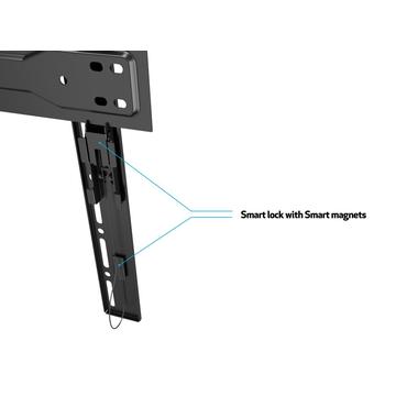 Multibrackets M VESA Wallmount Super Slim Fixed 400 MAX konsol - f&ouml;r platt panel - skiffersvart