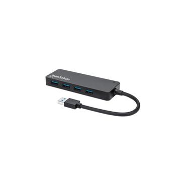 Manhattan 164900 interface hub USB 3.2 Gen 1 (3.1 Gen 1) Type-A 5000 Mbit/s Sort