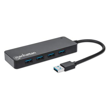 Manhattan 164900 interface hub USB 3.2 Gen 1 (3.1 Gen 1) Type-A 5000 Mbit/s Sort
